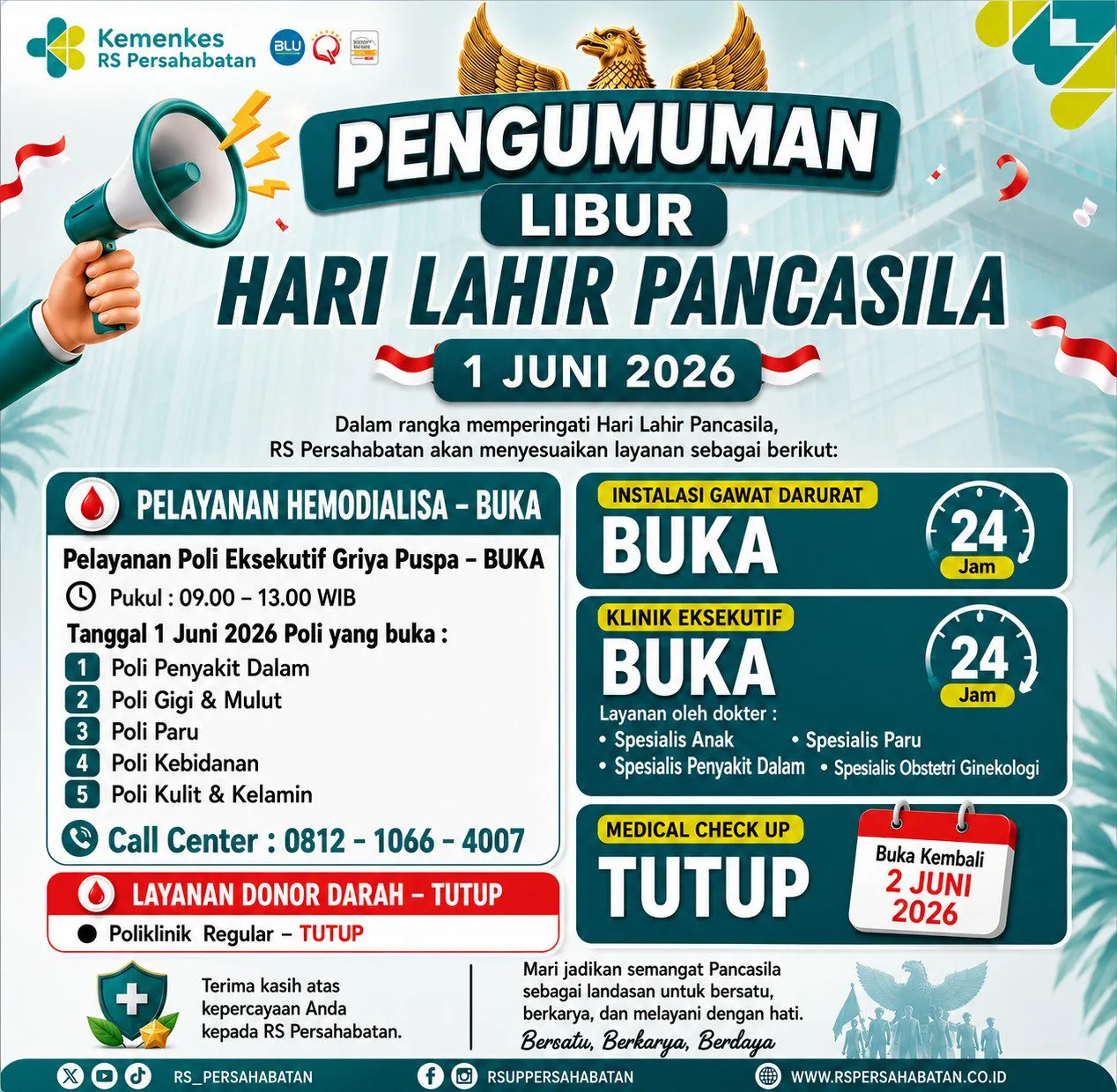 Pengumuman Libur Hari Lahir Pancasila Tahun 2026